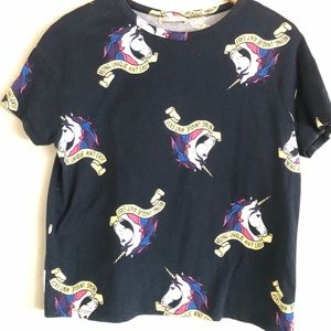 Zara Graphic Tee Unicorn Being Unique Ain't Easy